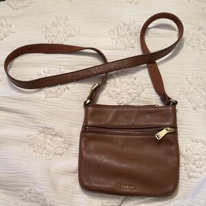 Fossil Brown Leather Crossbody Bag
